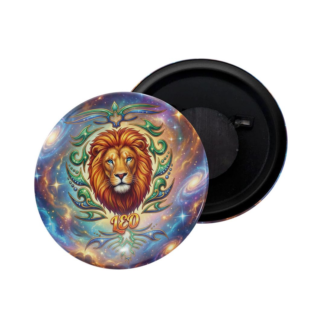 dhcrafts Fridge Magnet Orange Color Vintage Zodiac Sign Leo D1 Glossy Finish Design Pack of 1